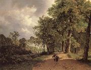 Barend Cornelis Koekkoek View of a Park painting